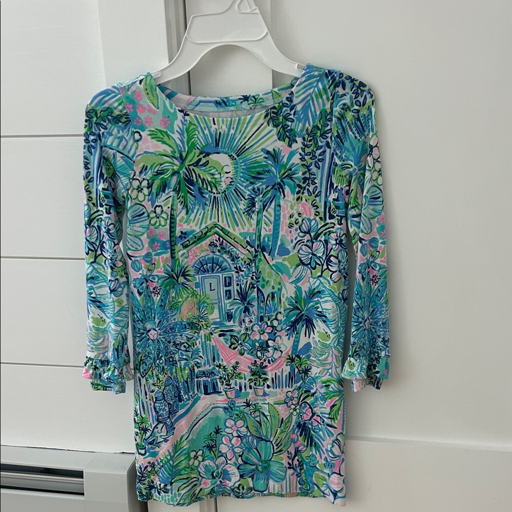 Lilly Pulitzer Vibrant Blue and Green Tropical Blouse